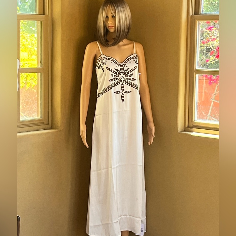 Topshop White Maxi Sundress with Spaghetti Straps